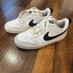 Nike Kids White and Black Lace-Up Sneakers